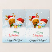 Dorée Coussin de lancer de carte de Noël joyeux (Intérieur)