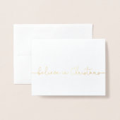 Dorée CROIRE Carte de vacances Gold (Devant avec enveloppe)