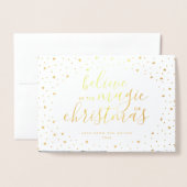 Dorée Croire Carte photo de vacances | Véritables étoile (Devant avec enveloppe)