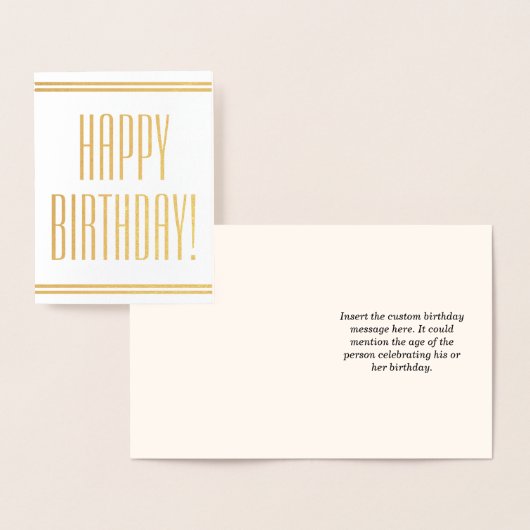 Dorée Dapper Gold Foil "HEUREUX ANNIVERSAIRE !" Carte (Affichage)