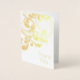 Dorée Élégant Carte de remerciements Gold Foil