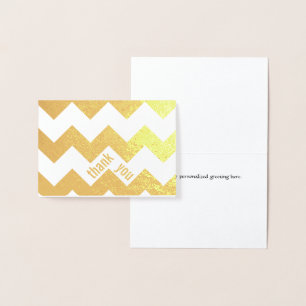 Dorée Elegant Gold Foil Chevron Merci carte de note