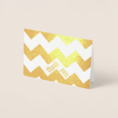 Dorée Elegant Gold Foil Chevron Merci carte de note (Devant)