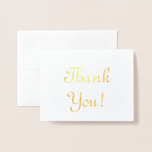 Dorée Élégant "Merci" à l'huile d'or ! Carte (Devant avec enveloppe)