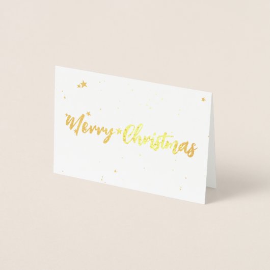 Dorée Elégante carte de fiole de Noël Joyeux Or (Devant)