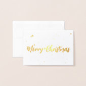 Dorée Elégante carte de fiole de Noël Joyeux Or (Devant avec enveloppe)
