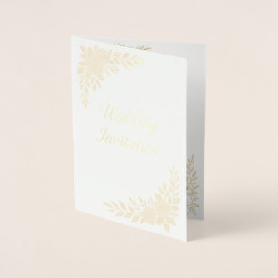 Dorée Elégante carte de note Mariage floral