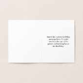 Dorée Elégante carte de voeux pour 97e anniversaire Silv (Intérieur)