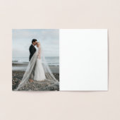 Dorée Élégante carte d'huile photo Script Merci (Intérieur)