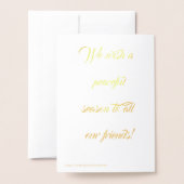 Dorée Élégante carte Foil de sapin doré de Noël (Derrière avec enveloppe)