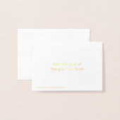 Dorée Elégante carte Monogramme Gold Foil (Derrière avec enveloppe)