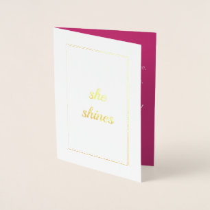 Dorée Elle Brille Carte de fête des mères