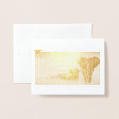 Dorée Enregistrer la carte d'huile d'éléphants (Devant avec enveloppe)