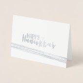 Dorée Etched Foil Happy Hanoukka Carte photo Abstrait (Devant)