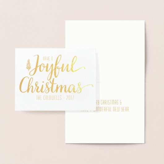 Dorée Faites un joyeux voeux de Noël | Carte Gold Foil (Affichage)