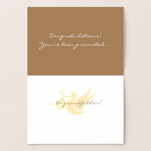 Dorée Félicitation ! Carte Foil Grand-Père (Intérieur)