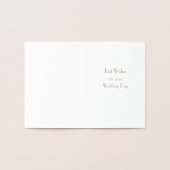 Dorée Félicitations Carte de voeux du jour du mariage (Intérieur)