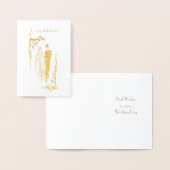 Dorée Félicitations Carte de voeux du jour du mariage (Affichage)