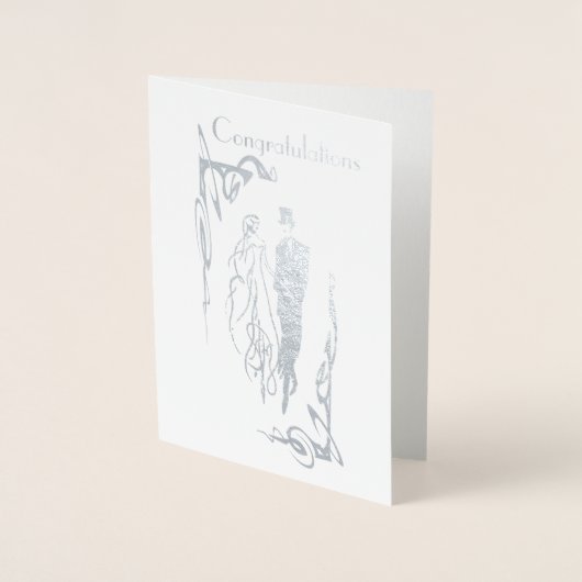 Dorée Félicitations du jour de mariage Carte de voeux (Devant)