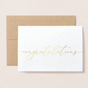 Dorée Félicitations Gold Foil Minimaliste Carte de félic