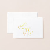 Dorée Félicitations pour 50 ans Mini Carte (Devant avec enveloppe)