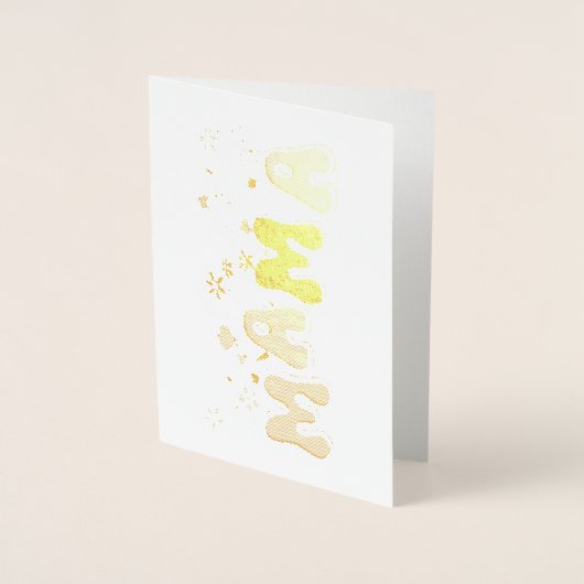 Dorée Fleurs sauvages Maman Fête des mères Carte en papi (Devant)