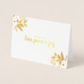 Dorée Floral Rouge Blush rose Noël Carte photo (Devant)