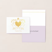 Dorée Foil Bunny & Carte de remerciements de coeur (Affichage)