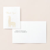 Dorée Foil Llama Carte de remerciements (Affichage)