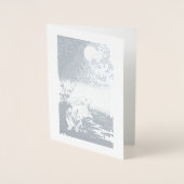 DORÉE FOIL RABBIT AVEC CARTE DE SALUT LUNE (Devant)