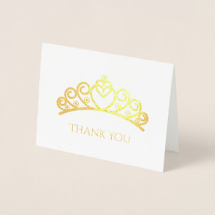 Dorée Foil Tiara Carte de remerciements