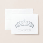 Dorée Foil Tiara Carte de remerciements (Devant avec enveloppe)