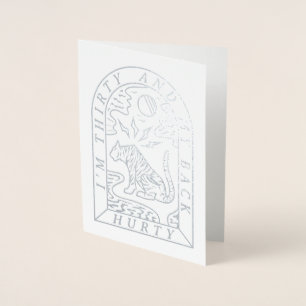 Dorée Foil Tiger Back Hurty Funny 30e Anniversaire Carte