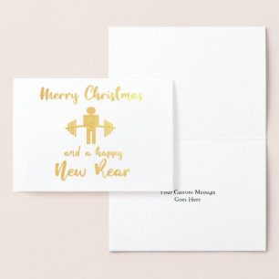 Dorée Funny Fitmas Foil Carte de Noël