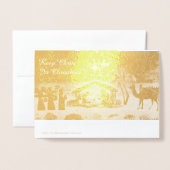 Dorée Garder Christ dans la carte à huile de Noël (Derrière avec enveloppe)
