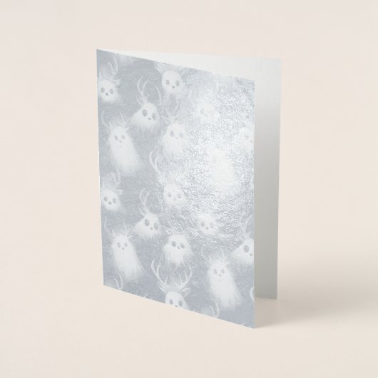 Dorée Ghost Reindeer - Une carte de Noël gothique Éffray (Devant)