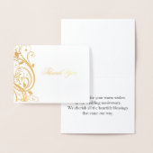 Dorée Gold Foil Anniversaire Merci Carte de note de reme (Affichage)