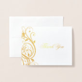 Dorée Gold Foil Anniversaire Merci Carte de note de reme (Devant avec enveloppe)