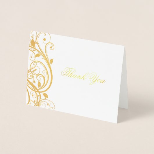 Dorée Gold Foil Anniversaire Merci Carte de note de reme (Devant)