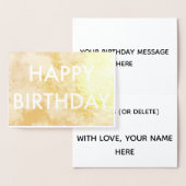 Dorée Gold Foil Bonne carte d'anniversaire (Affichage)