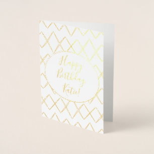 Dorée Gold Foil Bonne carte d'anniversaire