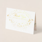 Dorée Gold Foil - Carte de remerciements Mariage d'autom (Devant)