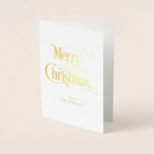 Dorée Gold Foil Clasic Joyeux Noël Carte de vacances (Devant)