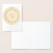 Dorée Gold Foil Dragonfly Mandala carte de voeux (Affichage)