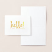 Dorée Gold Foil Hello carte de note personnalisée (Affichage)