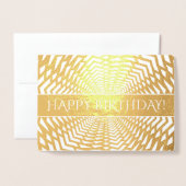 Dorée Gold Foil "HEUREUX ANNIVERSAIRE !" Carte (Devant avec enveloppe)