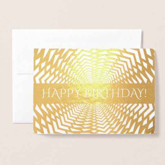 Dorée Gold Foil "HEUREUX ANNIVERSAIRE !" Carte (Devant avec enveloppe)