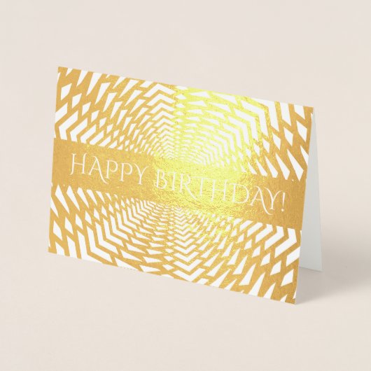 Dorée Gold Foil "HEUREUX ANNIVERSAIRE !" Carte (Devant)