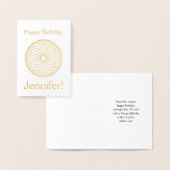 Dorée Gold Foil "Joyeux anniversaire, Jennifer !" Carte (Affichage)