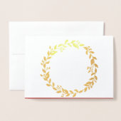 Dorée Gold Foil Joyeux Carte photo de couronne de Noël (Devant avec enveloppe)